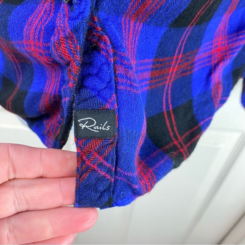 Rails Flannel Button Up Shirt Size Small Blue Bla… - image 5